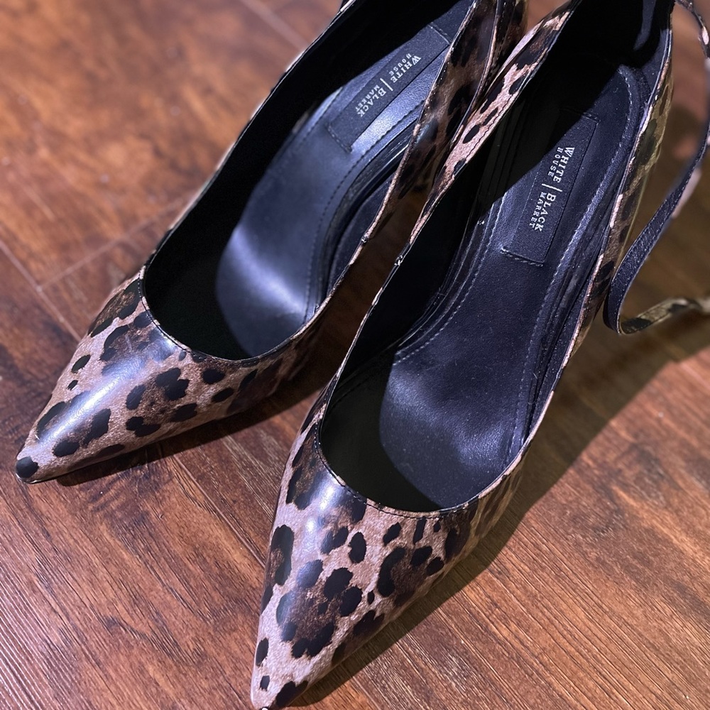 White House Black Market Animal Print Heels